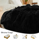 XeGe Luxury Faux Fur Throw Blanket, Black Soft 50x60 Fluffy Blanket Throw, Shaggy Plush Decorative Couch Blanket, Cute Furry Bed Throw Fuzzy Lap Blanket for Kids Women Men Teen Girls Black by CozyNest Decor
