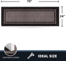 PURRUGS Dirt Trapping Door Mat 24" x 70", Non-Slip/Skid Machine Washable Entryway Rug, Shoes Scraper, Area Rug, Super Absorbent Welcome Mat for Muddy Wet Shoes and Paws, Grayish Brown & Coffee by CozyNest Decor