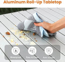 Large 46.4" Camping Table for 2-6 People - 220lbs Capacity Heavy Duty Foldable Outdoor Table with Aluminum Roll-Up Top & Carry Bag, Portable Picnic Desk for BBQ, Tailgating, Backyard (Silver) by GreenHaven Gardens