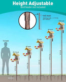 Bird Feeder Pole – 104 Inch Height Bird House Pole with 1-Inch Dia Heavy Duty for Birdfeeders, Feeding Stand with Mount Kit for Outdoor, Slip-Fit Connection, Copper Brushed by GreenHaven Gardens