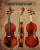Aileen Solid Wood Violin 4/4 Full Size for Adults and Kids Age 12+, Fiddle Set for Beginners Student, Professional Violin Starter Kit with 12 Accessories (Selected European Solid Spruce and Maple) by TinyTreasures Baby Boutique