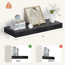 Heimlove 24 x 12 Inch Deep Floating Shelves Wall Mounted with Invisible Brackets,Storage Hanging Shelf for Wall Decor in Bathroom, Bedroom, Toilet, Kitchen, Living Room, Office Set of 1 (Black) by CozyNest Decor