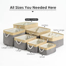 TheWarmHome Storage Bins Baskets for Organizing - Extra Jumbo 3 Pack 20.5Lx15.7Wx13.8H Sturdy Fabric Storage Basket for Shelves, Decorative Foldable Closet Nursery Toy (Gold&Grey) by TinyTreasures Baby Boutique