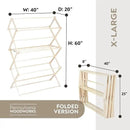 Pennsylvania Woodworks Clothes Drying Rack: Solid Maple Hardwood Laundry Rack for Bedding, Blankets, Towels & More, Heavy Duty, Folding Drying Rack Made in USA, No Assembly Needed, Extra Large by CozyNest Decor