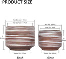 8 Inch + 6 Inch Ceramic Plant Pots Indoor with Drainage – Flower Pot Set, Decorative Indoor Planters for House Plants and Garden Use by CozyNest Decor