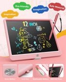 KOKODI LCD Writing Tablet, 12 Inch Colorful Toddler Doodle Board Drawing Tablet, Erasable Reusable Electronic Drawing Pads, Educational and Learning Toy for 3-6 Years Old Boy and Girls(Pink) by TinyTreasures Baby Boutique