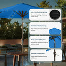 9FT Solar Umbrella 32 LED Lighted Patio Umbrella Table Market Umbrella w/Tilt and Crank, UV-Resistant Outdoor Umbrella for Pool, Garden, Deck, Royal Blue by GreenHaven Gardens
