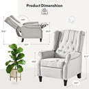 Softa Recliner Chair for Adults, Mid Century Wingback Pushback Accent Chair with Rivet Decoration, Tufted Upholstered Single Sofa Armchair for Living Room, Bedroom, Study (Fabric, Cream) by CozyNest Decor