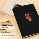 Photo Album 4x6 450 Photos with Writing Space,4 x 6 Photo Book Linen Cover with Front Window, 4x6 Picture Album, 450 Photos Photo Album Book for Wedding Kids Travel Family Baby Pictures (Black) by TinyTreasures Baby Boutique