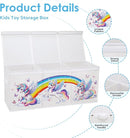 Large Toy Box Chest Organizer with Flip Lid for Kids, Collapsible Oxford Toy Storage Box with Handles for Boys Girls, Sturdy Waterproof Storage Organizer for Bedroom Playroom Nursery, 37.7×12.5×15.7'' by TinyTreasures Baby Boutique