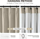 Joydeco Pinch Pleated Linen Curtains Darkening Drapes for Bedroom, 100% Blackout Drapes 96 inches Long 2 Panels Heat Blocking Curtains(Cobblestone,40'' Wx96'' L) by CozyNest Decor