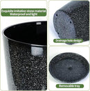 2 Pcs Pack 21 Inches Plastic Resin Tall Tapered Planter Pots Large Round Planter Flower Pot with Drainage Holes for Indoor Outdoor Deck Porch Garden Home Patio Front Door (Black, L) by CozyNest Decor