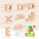 Wooden Rainbow Building Blocks Set for Kids, 22 PCS Wooden Blocks & 25 PCS Gem Cubes Stacking Blocks, Montessori Stacking Toys for Toddlers, Educational STEM Easter Toys for Boys Girls 3-6 by TinyTreasures Baby Boutique