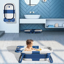 TPN Collapsible Baby Bathtub for Infants to Toddler with Real-time Temp Monitor+Floating Cushion,Foldable Baby Bath Tub Set Applicable 0-36 Month,Perfect Portable Travel Baby Tub for Newborns Boy by TinyTreasures Baby Boutique