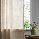 Sutuo Home Boho Curtain for Farmhouse Bedroom, Natural Linen Look Textured Burlap Rod Pocket Chic Semi Blackout Bohemian Handmade Tassels Window Treatment for Living Room, 1 Panel 59" W x 108" L by CozyNest Decor