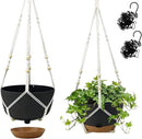 Hanging Planter Self Watering 10 Inch, 2 Pack Indoor Outdoor Hanging Baskets, Hanging Flower Pots with Drainage Hole & 2 Kinds of Plant Hangers for Garden Home Decor(Grey)… by GreenHaven Gardens