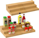 Spice Rack Organizer for Cabinet 2Pack, 3 Tier Expandable Bamboo Spice Storage, Great for Kitchen Cabinet, Cupboard,Pantry and More(Natrual) by CozyNest Decor
