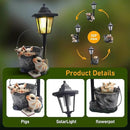Outdoor Pigs Statues Solar Sculptures with Solar Lights and Flowerpot Funny Garden Decor Animal Figurines Resin Outdoor Statues for Patio Yard Lawn Balcony Gifts by GreenHaven Gardens