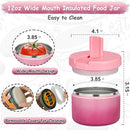 12oz Insulated Vacuum Food Jar with Buckle Lid Wide Mouth Soup Thermo for Hot Food Kids Leakproof Stainless Steel Lunch Container (Gradient Pink, 12OZ) by TinyTreasures Baby Boutique