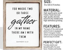 Christian Decor Art, Scripture Matthew 18:20 Sign, Home Church Decor, Framed Wall Plaque Sign 15 * 11.5 inches, Housewarming Gift, For Where Two or Three Gather in My Name by CozyNest Decor