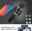 BlueFire 4 in 1 Karaoke Wireless Microphone with LED Lights, Portable Microphone for Kids, Great Gifts Toys for Kids, Girls, Boys and Adults (Black) by TinyTreasures Baby Boutique