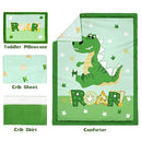 Cloele Crib Bedding Set for Boys,4 Piece Dinosaur Baby Bedding Set,Standard Size Toddler Nursery Bedding Includes Comforter,Crib Skirt,Fitted Sheet&Pillowcase,Soft Dinosaur Blanket-Green by TinyTreasures Baby Boutique