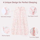 Baby Sleep Sack 12-18 Months 3 Pack 100% Cotton Lightweight 0.5 TOG Wearable Blanket Baby Sleep Bag with 2-Way Zipper for Newborn Infant Pink Flowers & Leaf by TinyTreasures Baby Boutique