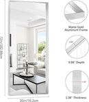 Silver Bathroom Mirror, 72x30 Inch Rectangular Deep Frame Mirror, Large Wall Mounted Bathroom Vanity Mirror Over Sink for Bedroom,Restroom, Living Room, Hangs Vertically or Horizontally by CozyNest Decor