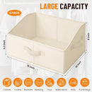Criusia Closet Organizers Bins 4 Pack - Large Closet Shelf Organizer with Handles - Fabric Trapezoid Home Organization and Storage Baskets for Organizing Clothes Toy Blanket Towel Purse Hats by TinyTreasures Baby Boutique