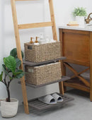 StorageWorks Wicker Storage Basket for Organizing, Medium Seagrass Storage Baskets with Built-in Handles for Pantry, Shelves,2-Pack by CozyNest Decor