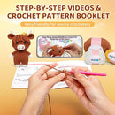 Mewaii Crochet Kit for Beginners Level 3 with 40% Extra Eco-Friendly Pre-Started Easy Yarn, Step-by-Step Video Tutorials for Adults and Kids (Hug Highland Cow) by TinyTreasures Baby Boutique