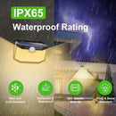 HMCITY 120 LED Outdoor Solar Lights- with Motion Sensor and 3 Lighting Modes, IP65 Waterproof Wide Solar Wall Lights Ideal for Garden Patio Yard (Front Button 6Packs, Warm White) by GreenHaven Gardens