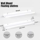 23.6 Inches Long Floating Shelves Wall Mounted, 2 Set Modern White Wall Shelf for Bedroom, Nursery Book Shelf with Lip, Picture Ledge Shelf for Wall Decor Living Room Bathroom Kitchen- White by TinyTreasures Baby Boutique