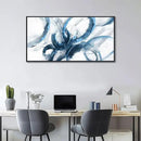 AJAZIKO Blue Wall Art Large Pictures for Living Room Abstract Wall Decor Wall Decoration Print Pictures Canvas Framed Artwork Paintings for Office Above Bed Wall Decor 24×48IN by CozyNest Decor
