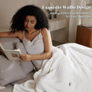 PHF 100% Cotton Waffle Weave Blanket King Size, Soft Lightweight Breathable Cozy Summer Blankets for Bed, Luxury Aesthetic Woven Bedding for Home Decor, 108"x90", White by CozyNest Decor