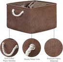 TheWarmHome Organization and Storage Basket for Organizing - 17x14x10 inch 3 Pack Fabric Storage Cubes, Collapsible Storage Bins for Shelves Closet Organizer Toy Gift Cloth (Brown) by TinyTreasures Baby Boutique