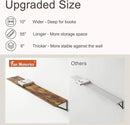 Floating Shelves 55 Inch Long, 10" Deep Floating Shelves, Wall Shelves 55 x 10, Set of 2, Wide Large Display Storage Shelves for Bathroom, Living Room, Rustic Wood Shelves with Brackets, Rustic Brown by CozyNest Decor