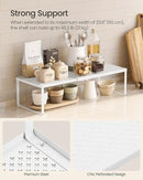 SONGMICS Spice Racks, Set of 2 Expandable Kitchen Countertop Shelves, Small Cupboard Organizers, Metal, Space-Saving Tabletop Shelves, Matte White UKCS402W01 by CozyNest Decor