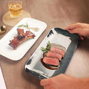 Serving Platters Set of 4, Rectangular Serving Plates, Serving Trays for Entertaining Party, Microwave,Oven,Dishwasher Safe,Kitchen Dinnerware, Blue reactive glaze 12.7 Inch by CozyNest Decor