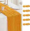 Sioloc Yellow Cheesecloth Table Runner Fall Autumn Decor for Home 10ft Table Cloth for Wedding Birthday Party Halloween Thanksgiving Decorations by CozyNest Decor