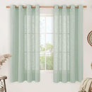 LAMIT Sheer Linen Curtains 63 inches Long for Bedroom, Bronze Grommet Linen Drapes Light Filtering Semi Sheer Curtains for Small Window/Farmhouse, 2 Panels (52 x 63 Inch, Light Sage) by CozyNest Decor