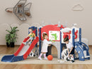 XJD 13 in 1 Toddler Slide Set, Kids Slide for Toddlers Age 1+, New Upgrade with Golf Set, Basketball Hoop, Drawing Board for Indoor Outdoor Playset,Toddler Playground (Blue Red) by TinyTreasures Baby Boutique