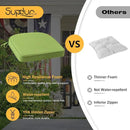 Outdoor Sunbrella Round Corner Seat Cushion, 17"x16"x2", Set of 4, Non Slip Seat Cushion Pads with Removable Cover for Patio Furniture, Garden Yard Lawn, Canvas Ginkgo by GreenHaven Gardens