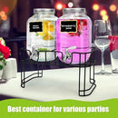 DD&HAPP Glass Drink Dispensers For Parties. 1.2 Gallon Beverage Dispenser With Stand And Stainless Steel Spigot .Lemonade Dispenser With Ice Cylinder.Mason Jars,Laundry Detergent Dispenser. by CozyNest Decor