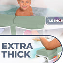 Comfortable Baby Bath Kneeler and Elbow Rest Pad Set – Thick Memory Foam Bath Kneeling Pad with Elbow Support – Baby Bathtub Cushion with Toy Organizer for Bathing Infant or Toddler - Green by TinyTreasures Baby Boutique