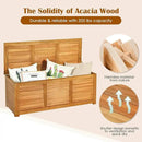 Tangkula 46 Gallon Acacia Wood Deck Box, Garden Backyard Storage Bench, Outdoor Storage Container for Patio Furniture Cushions and Gardening Tools (Natural) by CozyNest Decor