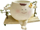 SUQ I OME Hanging Baby face Planter Pot with Butterfly Decorations,Indoor and Outdoor Resin Hanging Pot Decor by GreenHaven Gardens