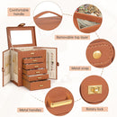 AKOZLIN Jewelry Box Organizer Functional Leather Jewelry Storage Case for Women Girls Ring Necklace Earring Bracelet Holder Organizer with Mirror by TinyTreasures Baby Boutique