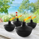 6 Pack Metal Table Top Torches,23.5 oz Citronella Torches for Outside,Refillable Flame Light Torch with Wicks and Covers for Party, Garden Decor,DIY by GreenHaven Gardens