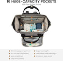 LOVEVOOK Diaper Bag Backpack, Baby Bag with Changing Station, Large Diaper Backpack for Mom Dads, Waterproof Leather Mommy Bag for Boy and Girl, Travel Essential Baby Shower, Black-Grey by TinyTreasures Baby Boutique